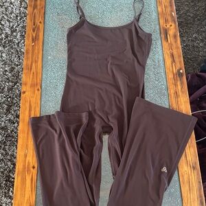 Aritzia Lounge Brown Spaghetti Strap Jumpsuit Casual